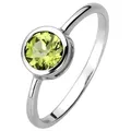 Produktbild: Fingerring JOBO Gr. 58, grün, Fingerringe, Damen, 58, Silber 925 (Sterlingsilber), Fingerring, 925 Silber mit Peridot