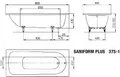 Produktbild: KALDEWEI 112800011001 BW SANIFORM PLUS Mod.375-1, 1800 x