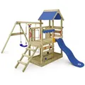 Produktbild: Spielhaus Spielturm Turboflyer Mit Schaukel & Rutsche, Kletterturm Mit Sandkasten, Leiter & Spiel-zubehör - Blau - Wickey