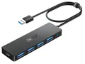 Produktbild: USB 3.0 Hub mit USB-C-Stromversorgung Ultra Slim Typ-A Verteiler 4 Ports Mult...