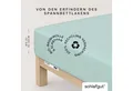 Produktbild: Schlafgut Spannbettlaken PURE Bio-Baumwolle mit Elasthan, dehnbar blickdicht, straff, Bettlaken, Jersey, Gummizug: rundum, (1 Stück), PREMIUM Laken für Matratzen bis 30cm Höhe, in 90x200, 140x200, 180x200