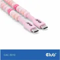 Produktbild: Club 3D Lifestyle USB-C Perlen-Kabel PD60W 480Mbps 2m rosa retail - Kabel - Digital/Daten (CAC-3010)