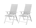 Produktbild: LIVARNO home Alu-Hochlehner Gartenstuhl »Houston« 2er Set weiß/hellgrau*besch.VP