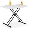 Produktbild: Relaxdays Campingtisch, Weiß, Kunststoff, Metall, rechteckig, 78x71x49 cm, Gartenmöbel, Gartentische, Gartentische
