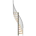 Produktbild: Minka Spindeltreppe Suono Smart 38 - 305,5cm Geschosshöhe Buche Grau für 120x68cm Deckenöffnung