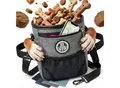 Produktbild: HUND IST KÖNIG ® Premium Leckerlibeutel für Hunde | Robuster Futterbeutel Hunde mit viel Stauraum grau/ rosa