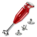 Produktbild: bamix Stabmixer Set M250 PRIME inkl. Multifunktionsmesser, Quirl, Schlagscheibe aus Edelstahl, 250 Watt, 2-Stufen, Made in Switzerland, Rot/Chrom