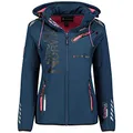 Produktbild: GEO NORWAY REINE LADY - Wasserdichte Softshell-Jacke für Damen - Warme Kapuzenjacke für draußen - Funktionsjacke Windbreaker-Zip-Jacke - Outdoor-Aktivitäten Wandernmarineblau/rosa - XL