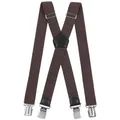 Produktbild: Hosenträger Herren Extra Stark mit Sehr Starken 4 Metall Clip, Hosenträger Herren Breit Lang X Form, Elastisch und Längenverstellbar, Sehr Gut Geeignet für Große oder Schwere Menschen (Dunkelbraun)
