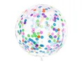 Produktbild: Riesenballon mit Konfetti 1m groß Luftballon Riesen Ballon Latexballon riesig klar transparent bunt