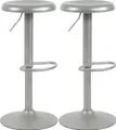 Produktbild: CLP Barhocker 2er Set Barstuhl Williston höhenverstellbar mit Fußablage und drehbar,silber