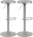 Produktbild: CLP Barhocker 2er Set Barstuhl Williston höhenverstellbar mit Fußablage, Tresenstuhl für die Küche, drehbar mit Bodenschoner, Farbe:Silber