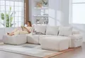 Produktbild: LVHOM Wohnlandschaft 2er-/3er-/4er-/5er-/6er- Ecksofa/Modulsofa/Loungesofa, Mehrere Stile, Viersitzer mit 2 Ottomane/Hocker, Getränkehalter, Seitentaschen, großen Rückenkissen und modularem Design, hochwertig gepolstert, Cordstoff, Platzsparend, bis 300 kg belastbar, ohne Montage, geeignet für Wohnzimmer, Gästezimmer, Jugendzimmer, Büros, Spielzimmer