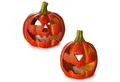 Produktbild: matches21 HOME & HOBBY Dekofigur Kürbis-Laternen als LED Halloween-Deko Windlichter 2er Set (2 St), Jack O Lantern Deko-Kürbisse als innen außen Herbst-Deko