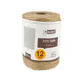 Produktbild: D.RECT 100m Jute-Schnur - 12 Stück | Natur Braun Jute-Kordel | Packschnur Geschenk-Band Bastelschnur Dekokordel | 2mm Dicke | Für: Verpackung, DIY Kunst-Handwerk, Floristik, Dekoration, 110991