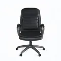 Produktbild: Mid.you Drehstuhl Mayfield, Schwarz, Holz, Metall, Leder, Lederlook, Füllung: Schaumstoff, Sternfuß, 63x116x76 cm, Arbeitszimmer, Bürostühle, Drehstühle
