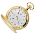 Produktbild: DUGENA Savonette Taschenuhr 4460302-1 – Quarzwerk – Edelstahlgehäuse – Silbernes Zifferblatt mit Guilloché – Datum & kleine Sekunde – Inklusive Kette