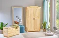 Produktbild: Inter Link Kleiderschrank Genf aus Massivholz, 5 Fächer, Kleiderstange, natur lackiert, Landhausstil