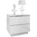 Produktbild: Lookway Nachttisch, Weiß Hochglanz, Holzwerkstoff, 50x48x37 cm, Schlafzimmer, Nachttische