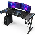 Produktbild: KLIM K140 Gaming Tisch mit LED - NEU - 140 x 60 cm Gaming Schreibtisch mit Kabelmanagement und Maus pad - Einfacher Aufbau - Stabiler Schreibtisch aus Metall und Holz - Perfekt für Gaming - Büro