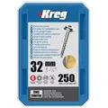Produktbild: KREG Pocket-Hole Linsenkopfschraube 32 mm 250 Stk ( SML-C125-250 ) Vierkantantrieb Teilgewinde Grobgewinde selbstschneidend verzinkt