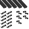 Produktbild: tktrading24 5x A17 LED Profil 2m - Schwarz + Abdeckung schwarz, Halter & Endkappen
