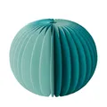 Produktbild: REMEMBER Papiervase Yuki Petrol, H 13 cm, Ø 18 cm, Papier/Glas/Magnetverschluss – Faltbare Design Vase aus wasserfestem Papier, dekorative Blumenvase für Tisch, Wohnzimmer oder Geschenkidee