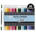 Produktbild: Creativ Textilmalstifte, Strichstärke: 2,3 und 3,6 mm, Sortierte Farben, 20 Stück
