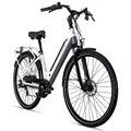 Produktbild: Bergsteiger Hampton 28 Zoll City E-Bike mit 250 Watt Motor, Scheibenbremsen, Aluminium Ebike für Damen & Herren, Farbdisplay, Elektrofahrrad mit 6 Gang-Schaltung