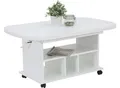 Produktbild: Couchtisch HELA, weiß, B:107cm H:54cm T:67cm, Tische, Couchtisch, auf Rollen, höhenverstellbar und ausziehbar