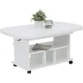Produktbild: Couchtisch HELA, weiß, B:107cm H:54cm T:67cm, Tische, Couchtisch, auf Rollen, höhenverstellbar und ausziehbar