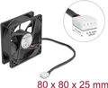 Produktbild: Delock Axiallüfter 12 V DC 80 x 80 25 mm schwarz (67296)