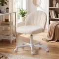 Produktbild: SONGMICS Schminkstuhl, Bürostuhl, Kunstleder-Oberfläche, höhenverstellbar, kompaktes Design, weiß
