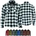 Produktbild: BULLDT Motorradjacke BLD1201 (mit 4 CE-Protektoren) BULLDT Herren Motorradhemd Holzfäller-Look Hemd weiß 50/M