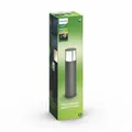 Produktbild: Philips Stock LED Outdoor Sockelleuchte (6 W), wetterfeste Wegeleuchte mit warmweißem Licht, energiesparende LED Beleuchtung, anthrazit, Grau