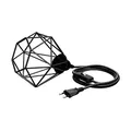 Produktbild: ledscom.de Käfig-Leuchte klein, Textilkabel LEKA schwarz, Stecker, Schalter und E27 Fassung, 3 m