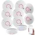 Produktbild: VisorTech 10er-Set WLAN-Rauch- & Hitzemelder mit weltweiter App-Benachrichtigung