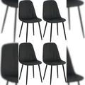 Produktbild: CLP 4er Set Esszimmerstuhl Baxter Samt schwarz