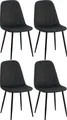 Produktbild: CLP 4er Set Esszimmerstuhl Baxter Samt-Bezug,schwarz