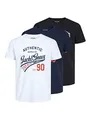 Produktbild: Jack & Jones Herren Jjethan Tee Crew Neck 3pk Mp Noos T Shirt, Schwarz, L EU