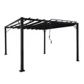 Produktbild: Mendler Pergola HWC-L40, Garten Lamellen-Pavillon Terrassenüberdachung, 8cm-Alu-Gestell Stoff/Textil, 3x3m a 98767+98768
