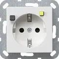 Produktbild: Gira 267727 FI-Schutzsteckd. 30 mA SH System 55 Reinweiß m - Weiß