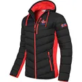 Produktbild: Nebulus Herren Jacke MERIK, warme Outdoorjacke, praktische & vielseitige Übergangs- & Winterjacke, schwarz-rot - S