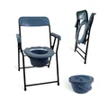 Produktbild: Toilettenstuhl Senioren Faltbar Ergonomisch Armlehnen Eimer Deckel 100 kg