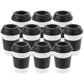 Produktbild: PEARL 10er-Set Coffee-to-go-Becher, Deckel, 350 ml, doppelwandig