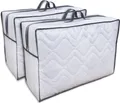 Produktbild: 2x Aufbewahrungstasche für Bettdecken - Tasche Aufbewahrung Bettwäsche