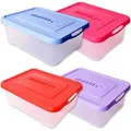 Produktbild: 4 Stück Allibert Kunststoff Box Set Aufbewahrungsbox Deckel Transparent 12L - Transparent