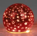 Produktbild: formano LED Dekolicht Kugel Sterne rot gold 12cm 15cm, LED fest integriert