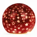 Produktbild: formano LED Dekolicht Glas-Kugel 12cm Sterne Rot Timer 6h/18h Weihnachten Herbst Deko, LED fest integriert