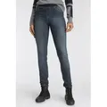 Produktbild: Skinny-fit-Jeans ARIZONA, Damen, Gr. 21, K + L Gr, blau (dunkelblau us), Jeans, Obermaterial: 75% Baumwolle, 24% Polyester, 1% Elasthan, Basic, eng lang, Jeans, extra-enger Schnitt, komfortable Leibhöhe, Used-Look-Waschung